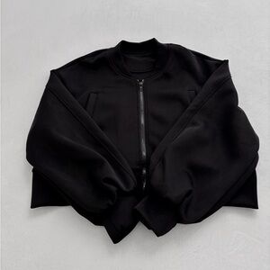 Elegant Black Bomber Jacket for Women